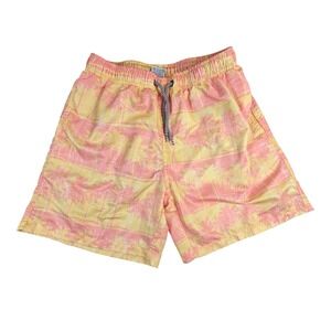 Franks Australia Swim Trunks Mens Sz Medium Peach Yellow Palm Beach Mesh Lined